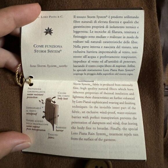 NWT Loro Piana Storm System Rain & Wind Protection Brown Cashmere Trench Coat 46 - Picture 15 of 16